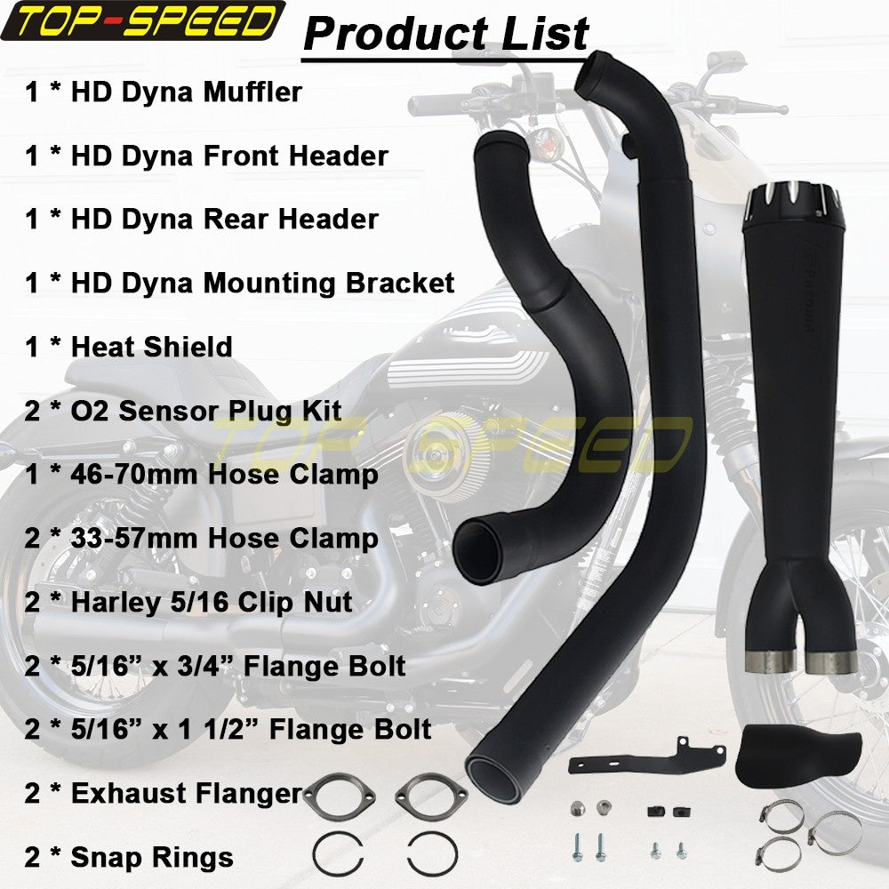 For Harley Dyna Wide Glide EFI FXDWGI FXDWG Motorcycle 2-in-1 Full Complete Exhaust System Stainless Steel Exhaust Muffler Pipe
