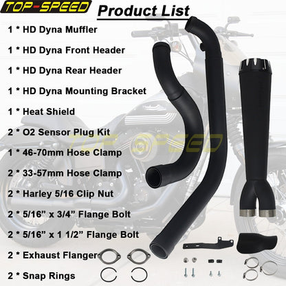 For Harley Dyna Wide Glide EFI FXDWGI FXDWG Motorcycle 2-in-1 Full Complete Exhaust System Stainless Steel Exhaust Muffler Pipe