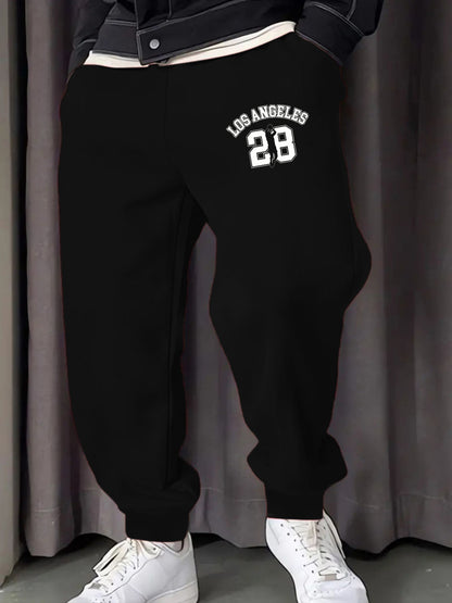 Los Angeges Number 28 Printing Male Sweatpants Fashion Long Pants Trendy Basic Trousers Casual Elastic Waist All-Match Pant