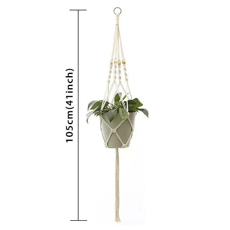 Hanging Plant Handmade Macrame Plant Hanger Flower Pot Planter Hanger Wall Decor Courtyard Garden Hanging Planter Hanging Basket