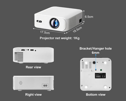 Projetor Android Touyinger L9W Ultra 4K Mini Projetores Full HD Cinema Vídeo Projetor LED Home Theater Beamer Tela Bluetooth