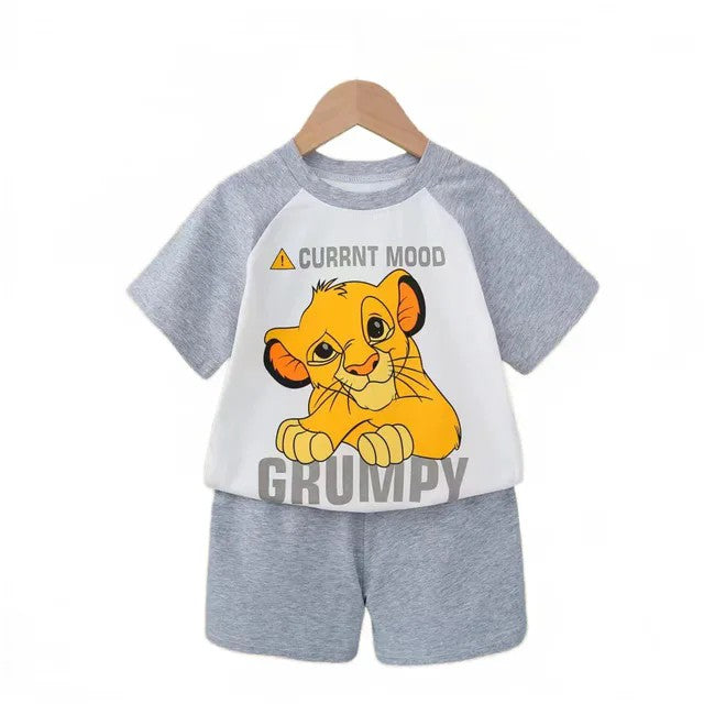 Summer cartoon T-shirt Shorts Children's boys Set Cotton Tees Pants Leisure Boys And Girls Babies Clothes Casual 2pcs