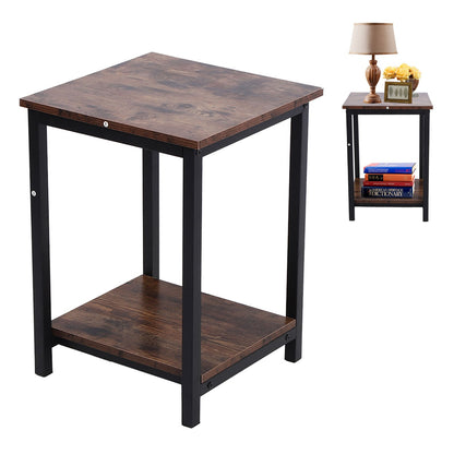 Bedroom Side Table Simple Double Layer Storage Cabinet Side Industrial Coffee Table Desk for Living Room Household Supplies
