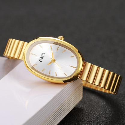 Fashion Oval Dial Women Watches Ultra-thin Strap Analog Quartz Wristwatch Girls Clock Reloj Mujer?Without Box?