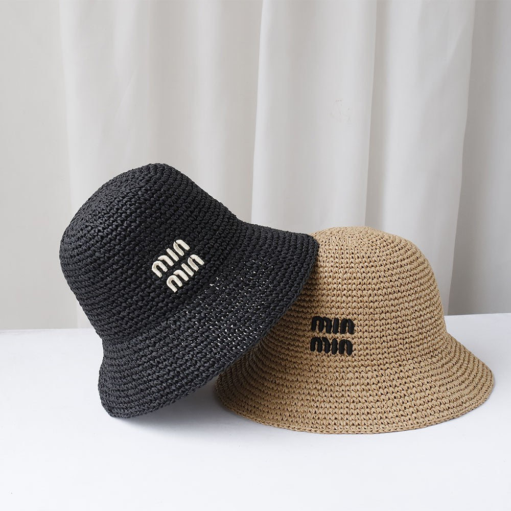 2025 Y2K beach Korean Straw Hat Summer Women Visor Bucket Hat Fisherman Hat Hand weaving Panama Girl Fishing handmade Sun Hats
