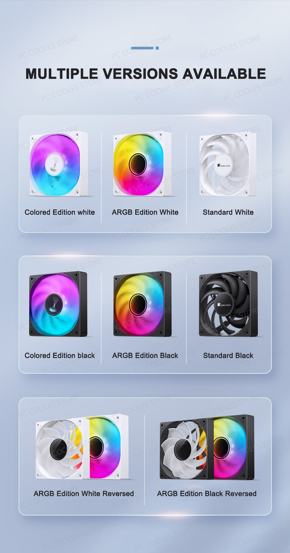 JONSBO SL-120 White/Black 120mm Case Fan 5V 3PIN ARGB Silent CPU Cooler Fan 4PIN PWM Serializable Reverse Fan