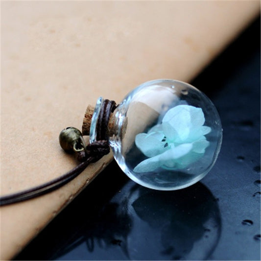 Car Pendant Glass Scent Empty Hanging Bottle With Flower Auto Interior Decoration Scent Container With Wood Cap Ornaments