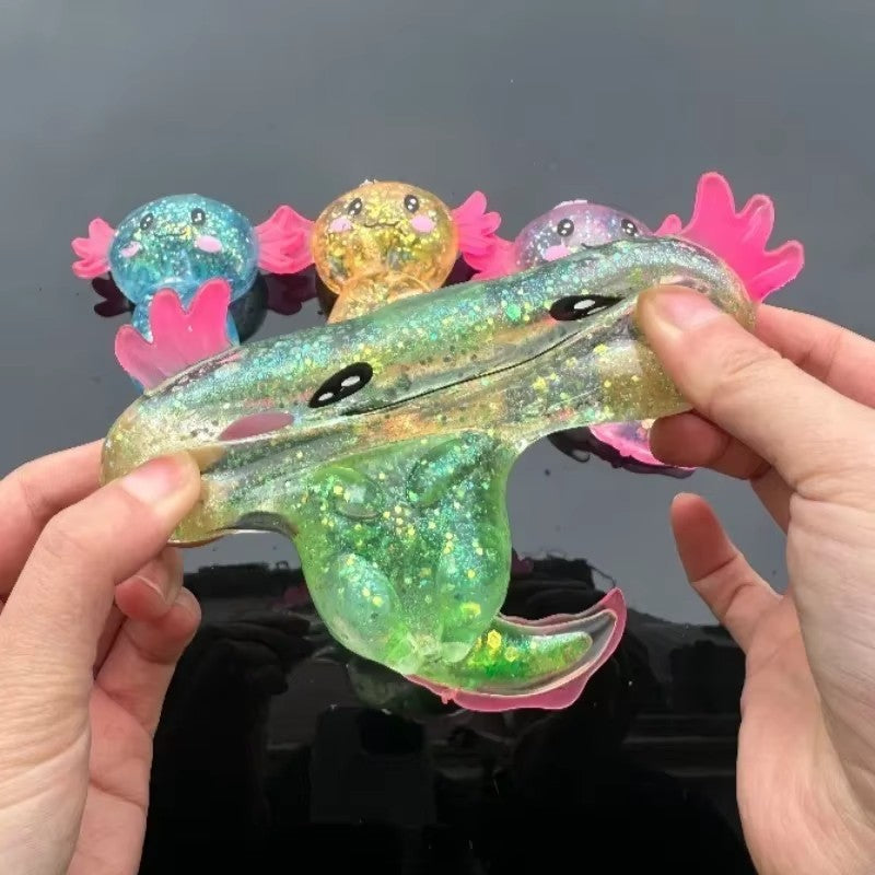 Glitter Salamander Maltose Fidgets Toys Squishy Malt Sugar Stretchy Axolotl Fun Squeeze Birthday Supplies Anti-Anxiety Gifts