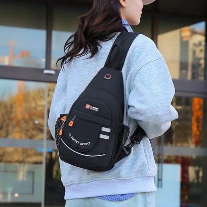 Tourist leisure chest bag, multifunctional large capacity shoulder bag, outdoor trendy crossbody bag