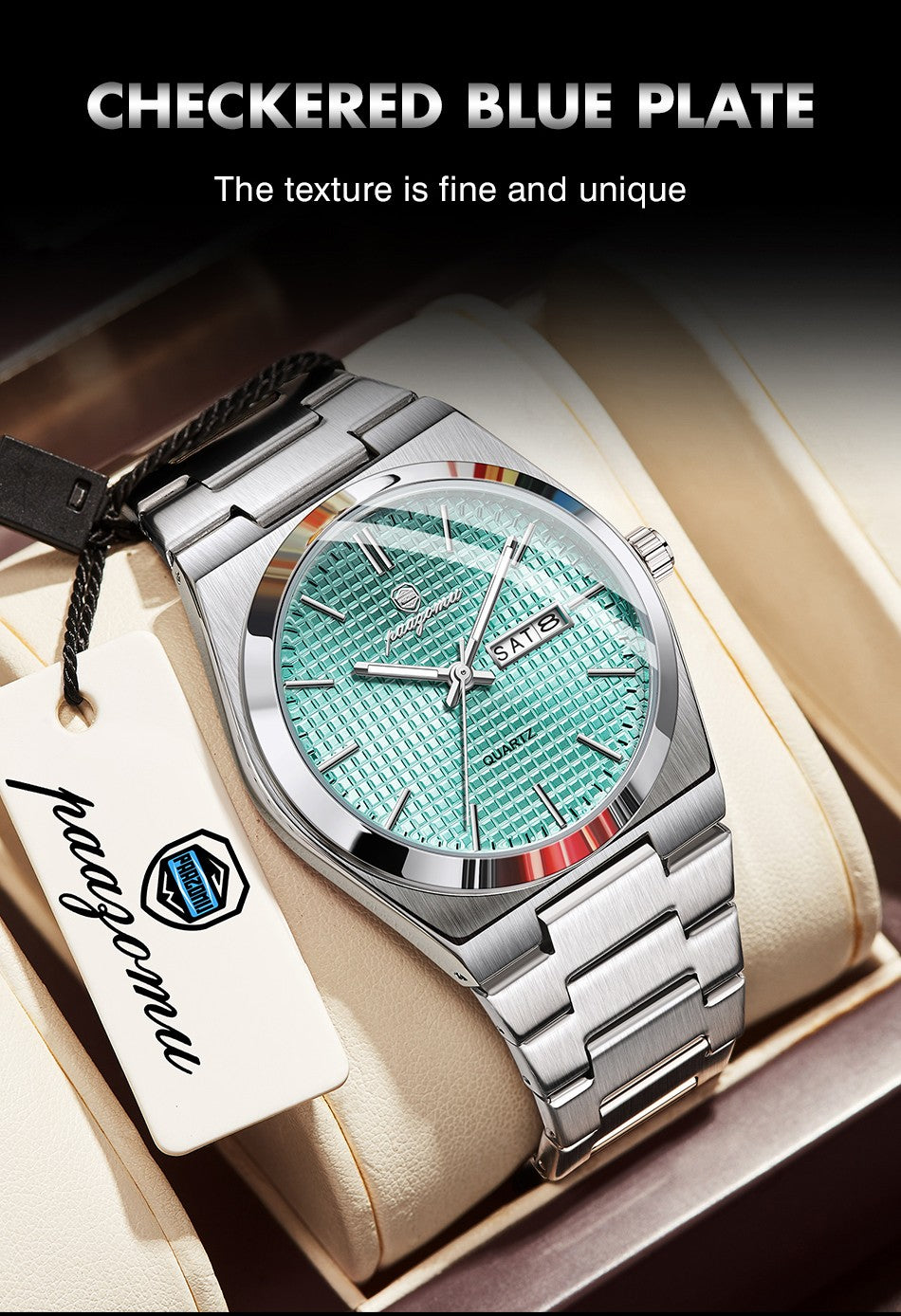 PAAZOMU Relógio Masculino de Luxo Original Moda Luminoso À Prova D'água Cronógrafo Data Relógio Masculino Couro Quartzo Relógios Masculinos Reloj