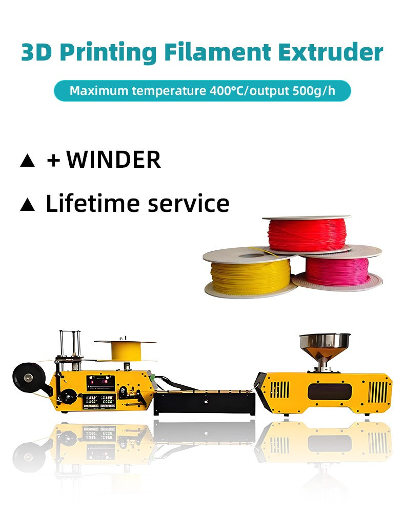 HT400 Desktop Extruder 3D Printing Filament Maker Automatic Wire Diameter 1.75mm 3mm for PLA PETG PA ABS PC PP ABS