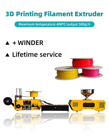 HT400 Desktop Extruder 3D Printing Filament Maker Automatic Wire Diameter 1.75mm 3mm for PLA PETG PA ABS PC PP ABS