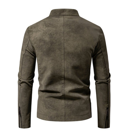 New American Retro Leather Jacket with A High-end Feel, Retro Tie Dye Washed Matte Craftsmanship, Cool Motorcycle Leather Jacket