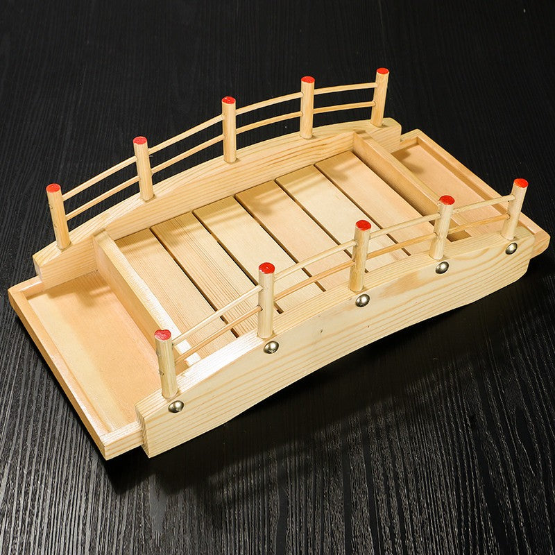 Culinária Japonesa em Bambu e Madeira Bandeja Criativa para Sushi Barco Ponte Pinheiro Prato Talheres para Sushi Decoração kawaii Utensílio de cozinha