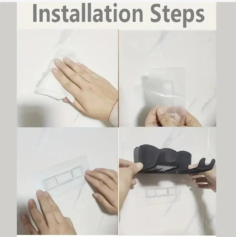 Suporte de Armazenamento para Secador de Cabelo Rack de Parede Sem Furo Suporte de Parede para Banheiro Armazenamento e Colocação de Dutos de Ar para Banheiro Suporte de Pendurar