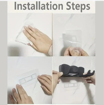 Suporte de Armazenamento para Secador de Cabelo Rack de Parede Sem Furo Suporte de Parede para Banheiro Armazenamento e Colocação de Dutos de Ar para Banheiro Suporte de Pendurar