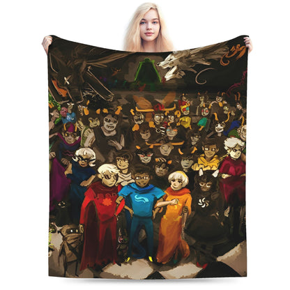 Manta de Flanela Homestucked Manga Cobertor Macio e Quente para Sofá Cama Viagem Engraçado Colcha Capa de Sofá-Cama