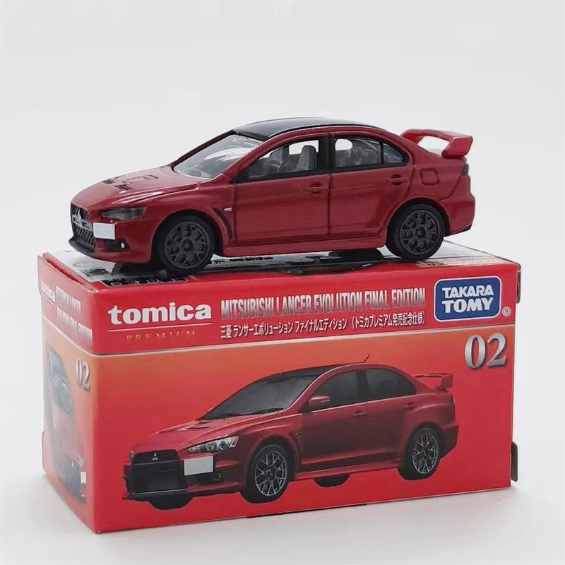 TOMY Mitsubishis JDM Lancer Evo X Carros de liga leve e veículos de brinquedo Modelo de carro em miniatura em escala para crianças