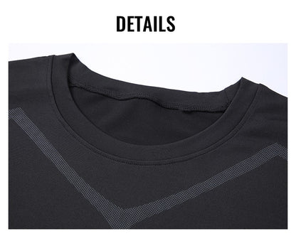 New Compression Running Sets Men Quick Dry Long Sleeve Shirt Basketball Fitness Gym Legging Male Workout Muscle Top Tracksuit