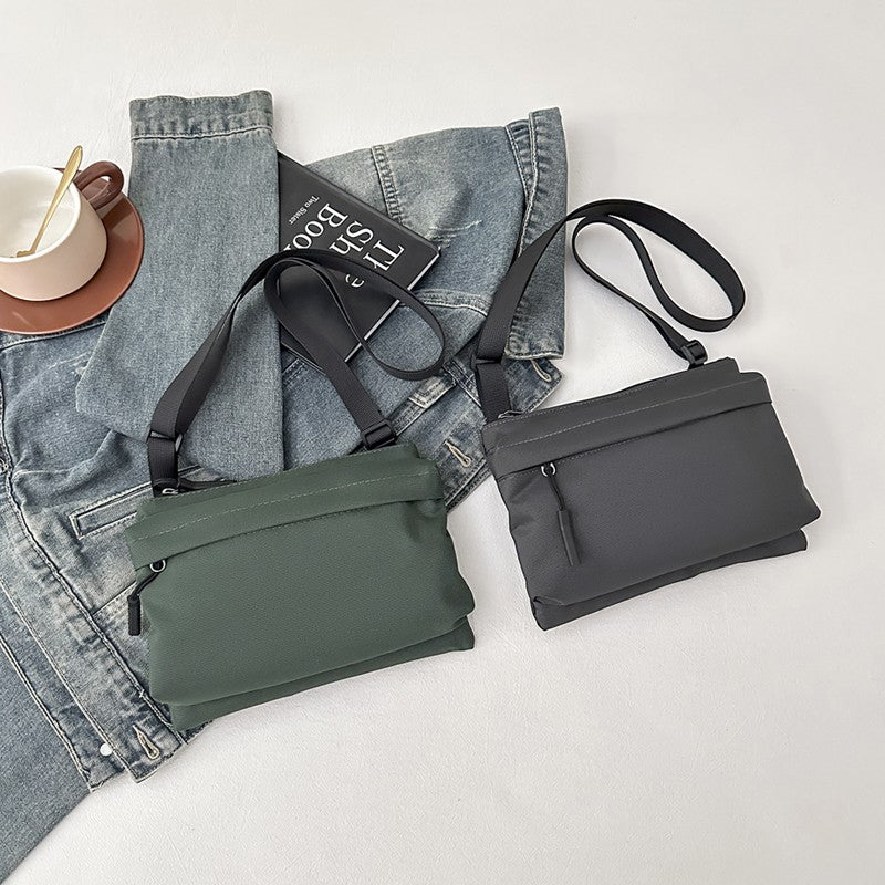 Fashion Leisure Nylon Shoulder Bag Solid Color Waterproof Cross-body Unisex Messenger Bag for Men And Women