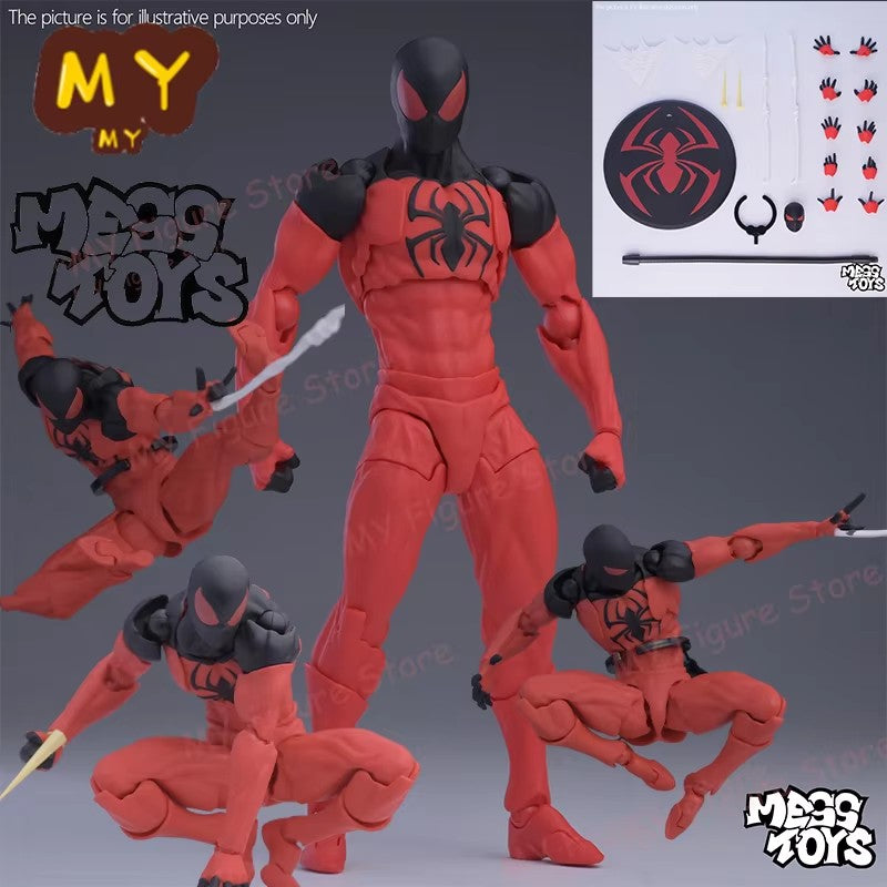 Mess Toys Boneco Homem-Aranha Terno Preto Vizinho Simbionte MessToys Boneco de Ação Vizinho Escarlate Brinquedo CT Toys Homem-Aranha Preto Vermelho