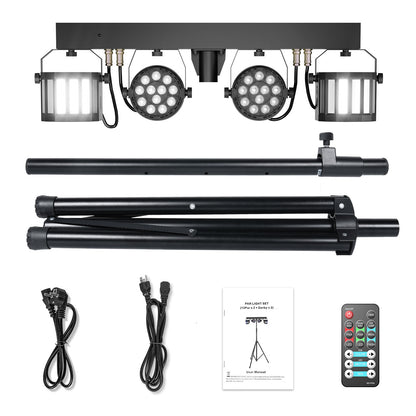 U`King 2Pcs/Set 60W RGBW LED Par Lights Combination Bracket Light DMX512 Stage Light For DJ Disco Concert Wedding Birthday Party