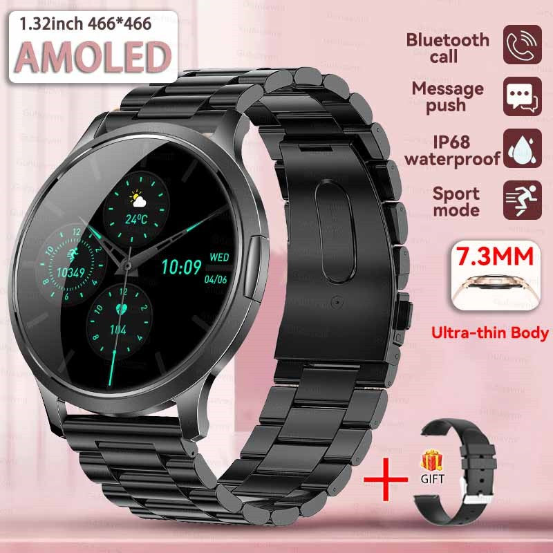 2026New Ultra Slim 1.32" HD AMOLED SmartWatch Women's Screen Always Display Time Heart Rate Calls HD High-end Fashion Smartwatch