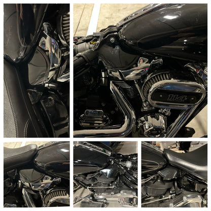 Defletor de Calor do Escudo da Sela ABS para Motocicleta Preto Brilhante para Harley Softail Fat Boy Breakout Slim Street Bob 2018-2022
