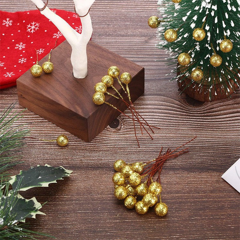 30/50Pcs Mini Artificial Berry Christmas Decor Xmas Tree Ornaments for Home Decor Navidad New Year DIY Garland Gift Accessories