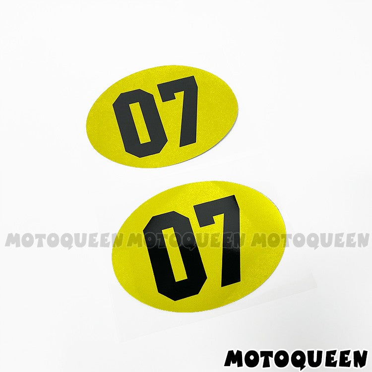 Cafe Racer Number 07 Vintage Motorcycle Decal Oval Fuel Tank Side Cover Fairing Stickers For BMW Suzuki Kawasaki Honda Harley