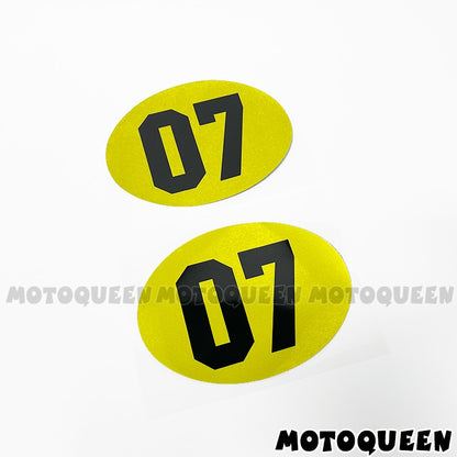 Cafe Racer Number 07 Vintage Motorcycle Decal Oval Fuel Tank Side Cover Fairing Stickers For BMW Suzuki Kawasaki Honda Harley