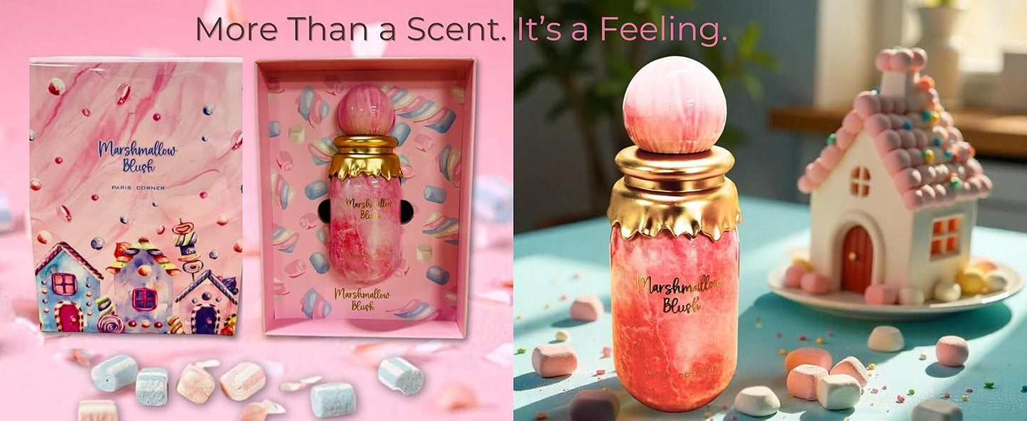 Paris Corner Marshmallow Blush EDP 100 ml | Um Perfume Feminino Único Gourmand de Marshmallow e Morango | Longa Duração