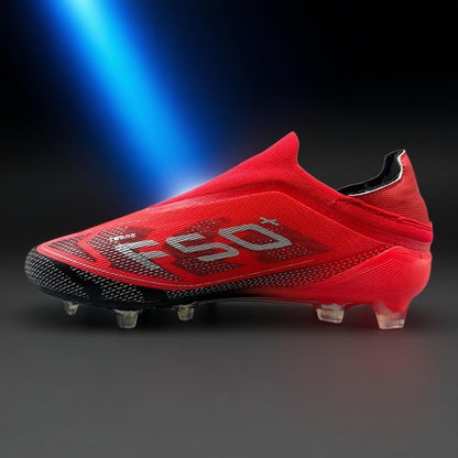 With-out Lace Mens Soccer Shoes SLIP-ON Turf Soccer Cleats for Kids Sneakers TF/FG Training Football Boots Chuteira Campo