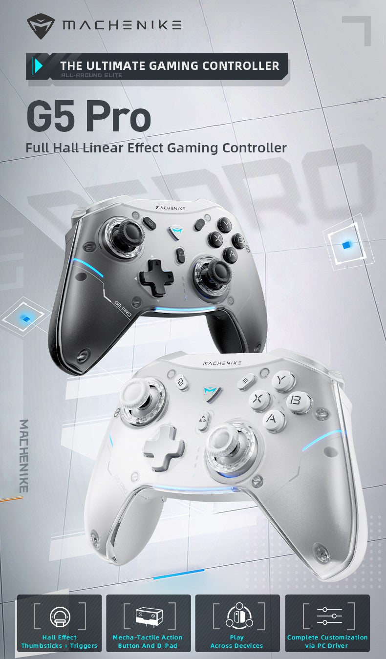 Machenike Gamepad Wireless Gaming Controller G5 Pro Elite Hall Trigger Joystick Mecha-Tactile Buttons For Switch PC Android IOS