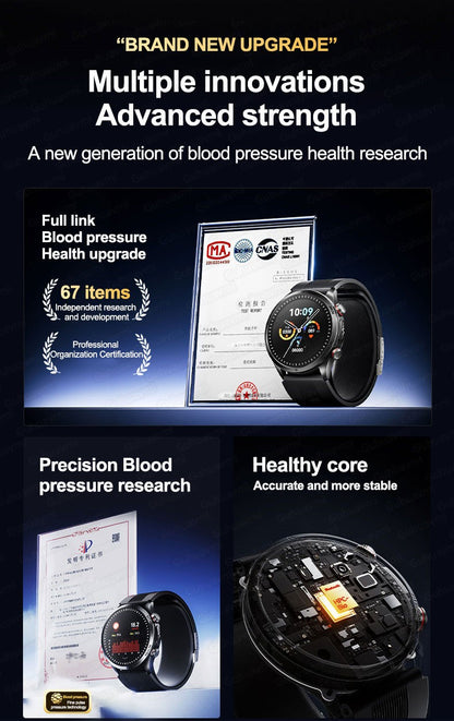 2026 New Health track NFC Air Pump+Air Bag Smartwatch Men Accurate Blood Pressure watches Uric Acid ECG Call Smart Bracelet lady