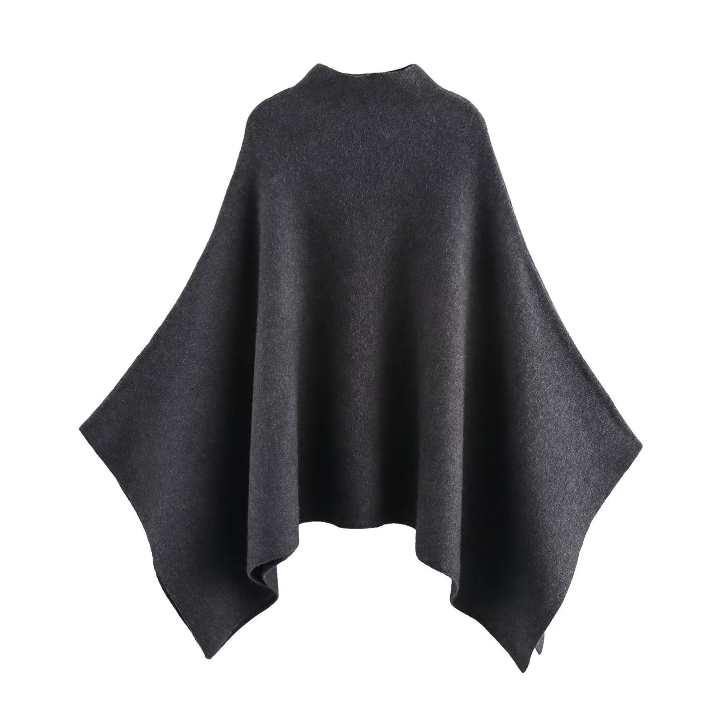 JNLEAOG Casaco de Gola Alta Assimétrica de Malha Feminina para Rua Elegante Fibra de Poliéster Outono Nova Chegada Design de Moda