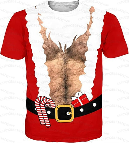 Funny muscular man pattern spoof 3D print sport Quick-dry Breatha men's T-shirt outdoor street role-playing  cosplay t-shirt