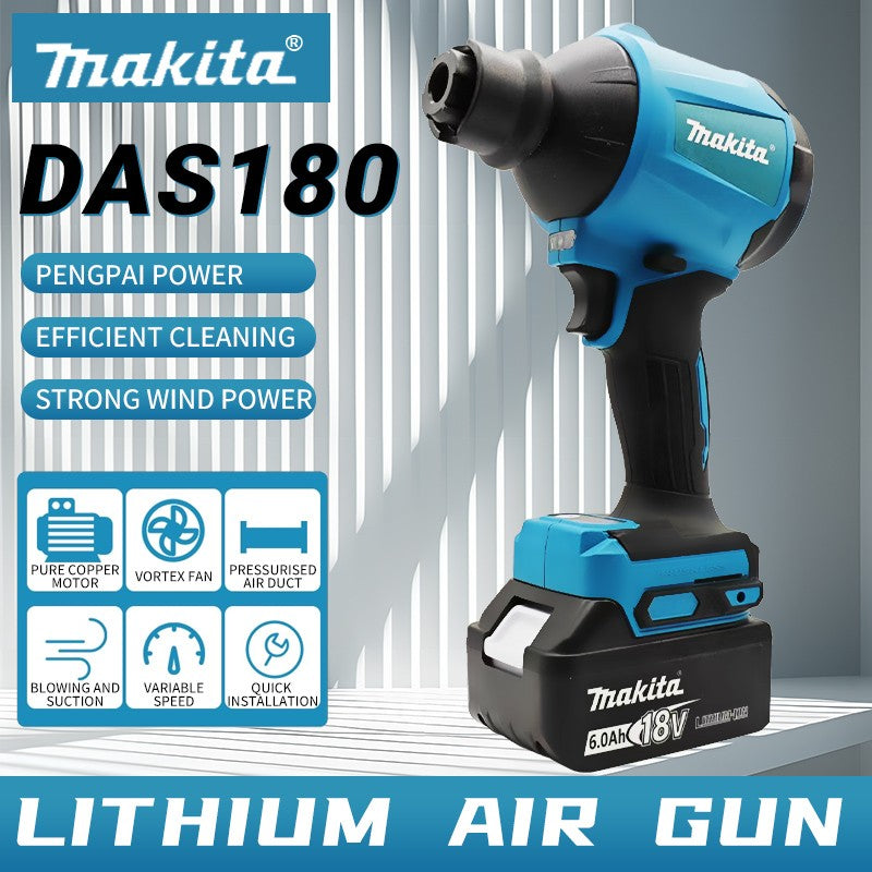 Soprador de Ar a Bateria Makita DAS180 Brushless para Remoção de Poeira com Bico 18V Ferramenta Multifuncional de Limpeza e Inflador