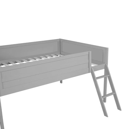 Cama Loft para Jogos de Tamanho Grande com Escrivaninha e Luzes LED, Acabamento Cinza, Design Elegante que Economiza Espaço