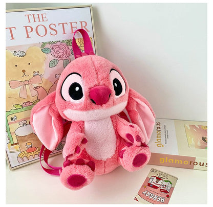 Kawaii Disney Stitch Bag Plush Backpack Bagpack Double Shoulder Crossbody Bag Storage Pouch Plushie Anime Toy Gift for Girls