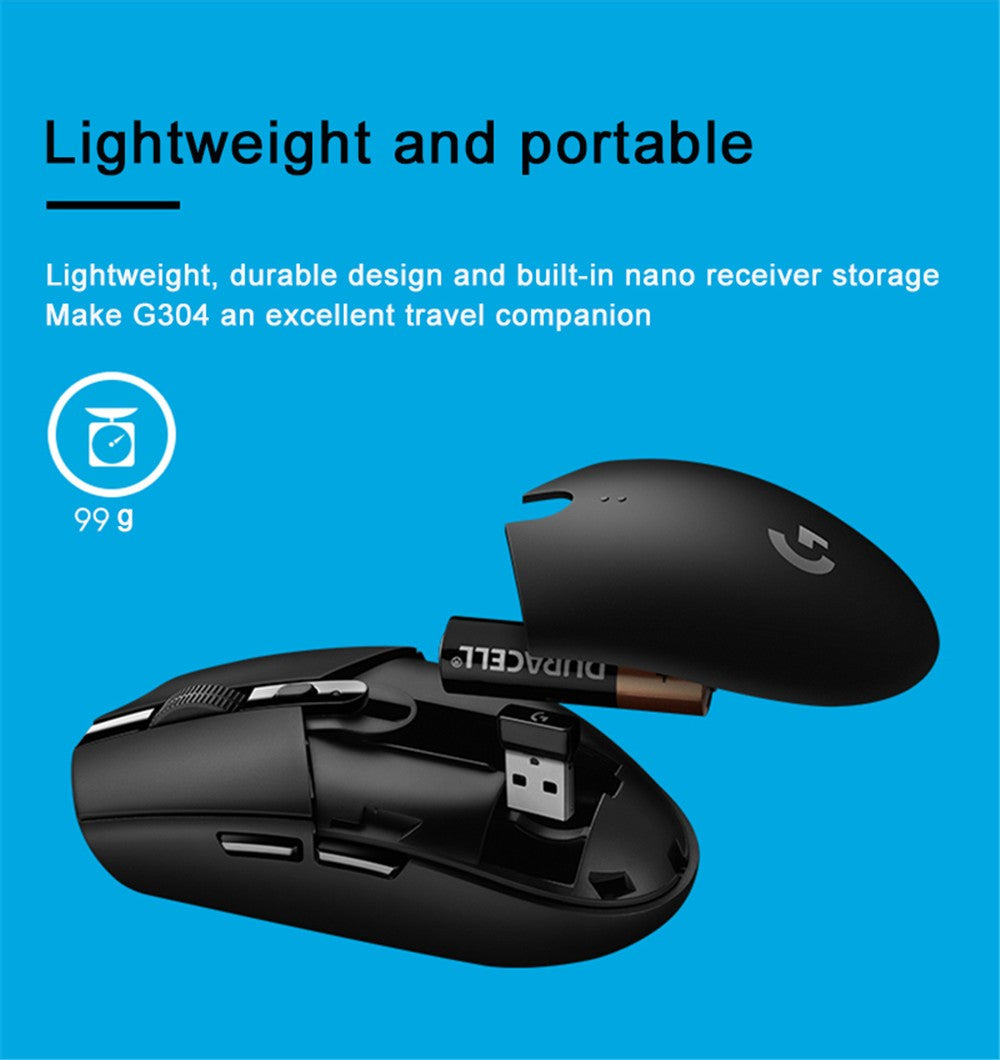 Mouse Gamer Sem Fio Logitech G304 LIGHTSPEED 12000 DPI Mouse Sem Fio Acessórios para Notebook Sem Versão de Driver