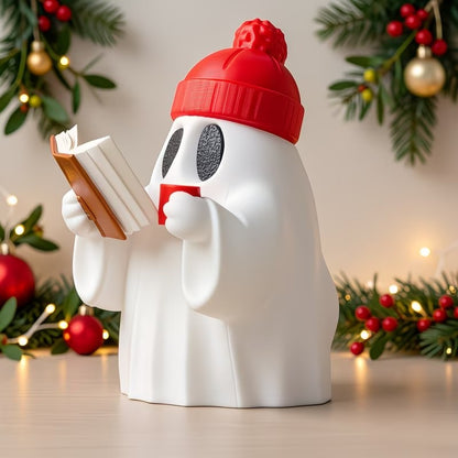 Cute Ghost Reader Figurine Collectible Figurines Ornaments Fashionable And Fun for Christmas Decor Or Living Room/Desk Display