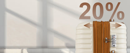 Joyway Luggage Set 6 Piece Suitcase Sets with Spinner Wheel,Hardside Expandable Travel Laggage with TSA Lock (18/20/24/28 White