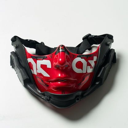 Cyberpunk Half Face Mask Mecha Style Halloween Cosplay Mask Adjustable Straps Breathable Comfort Tactical Streetwear Motorcycle