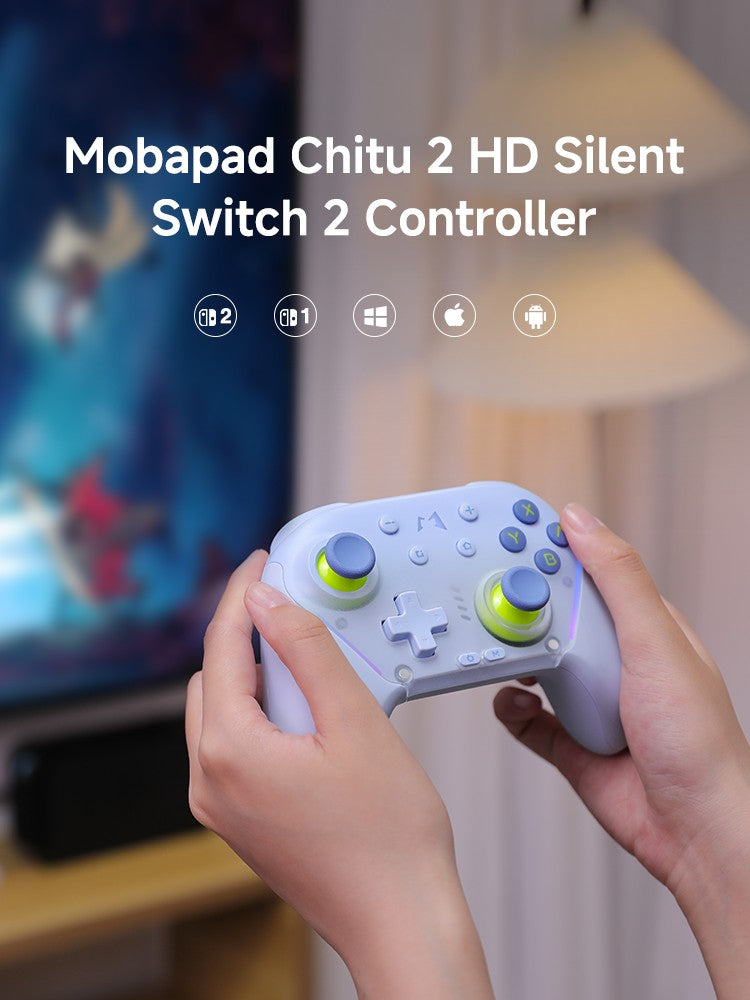 MOBAPAD Chitu 2 HD Pro Controller Silent Edition for Switch 2/1, TMR Glide Joysticks, HD Rumble, NFC,Silicone Button,6 Axis Gyro
