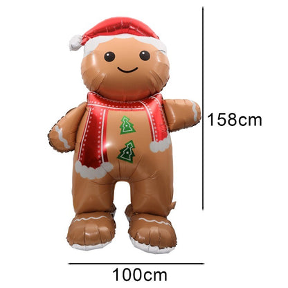 Large Christmas Standing Balloons Christmas Aluminum Film Balloon Santa Claus Snowman Balloon for New Year Xmas Party Home Decor