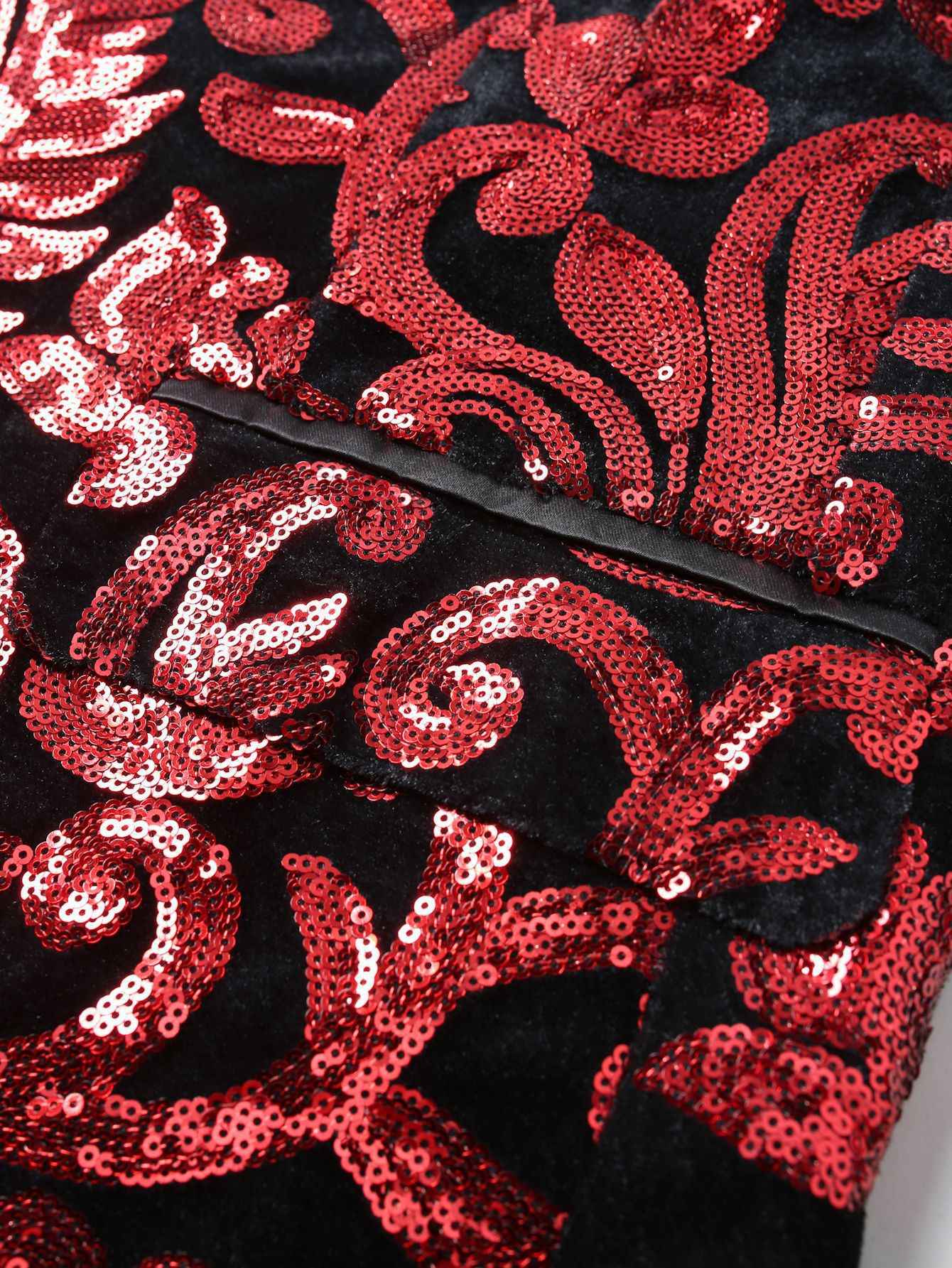 Shiny Sequin Embellished Single Button Stage Performance Outerwear in Blue Gold Green Purple Options for Men's Red Suit Jacket