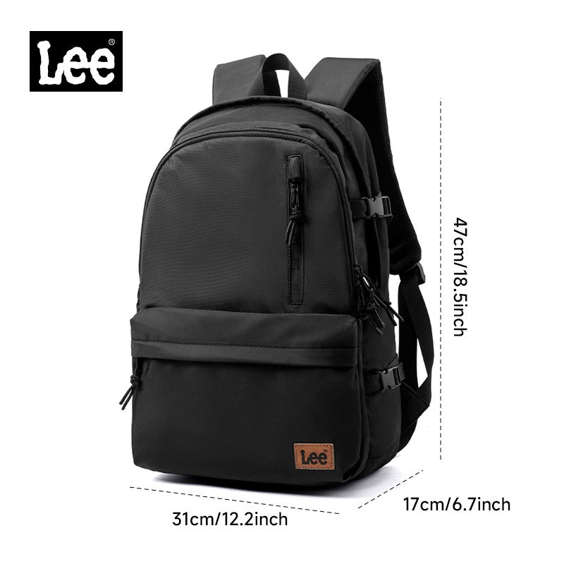 Mochila LEE de grande capacidade para viagem, para notebook de 15,6 polegadas, à prova d'água, de nylon casual, para adolescentes, faculdade, escola, masculino e feminino