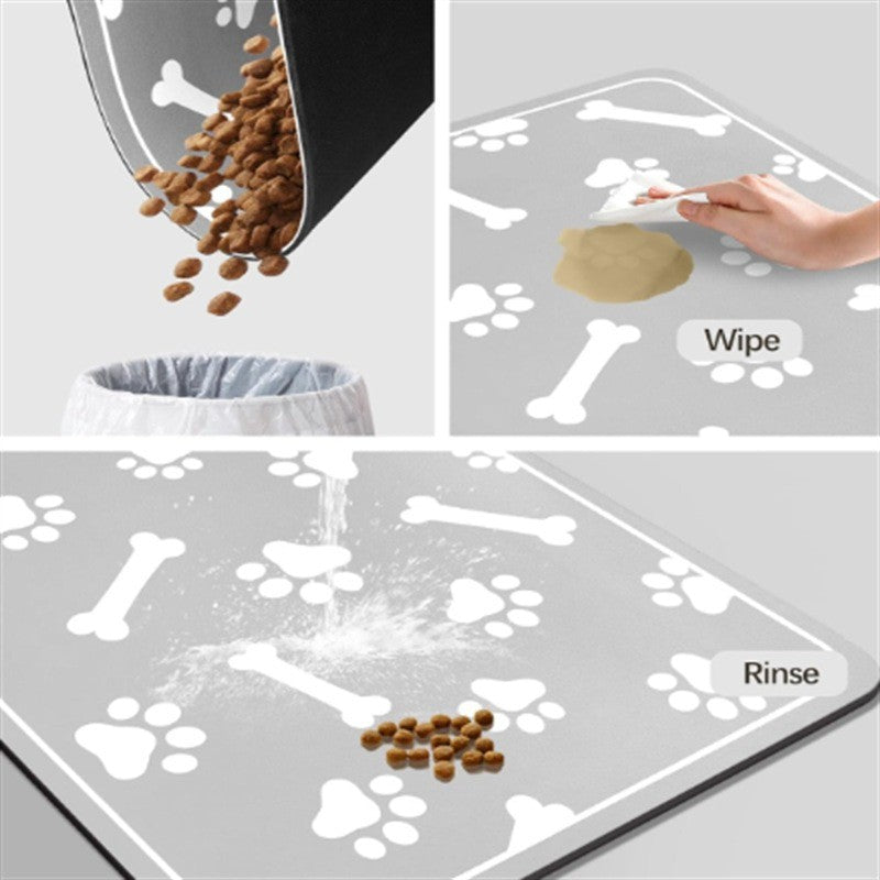 Tapete para Alimentação de Inverno - Jogo Americano Absorvente para Cães e Gatos com Parte Traseira Emborrachada Impermeável e Secagem Rápida