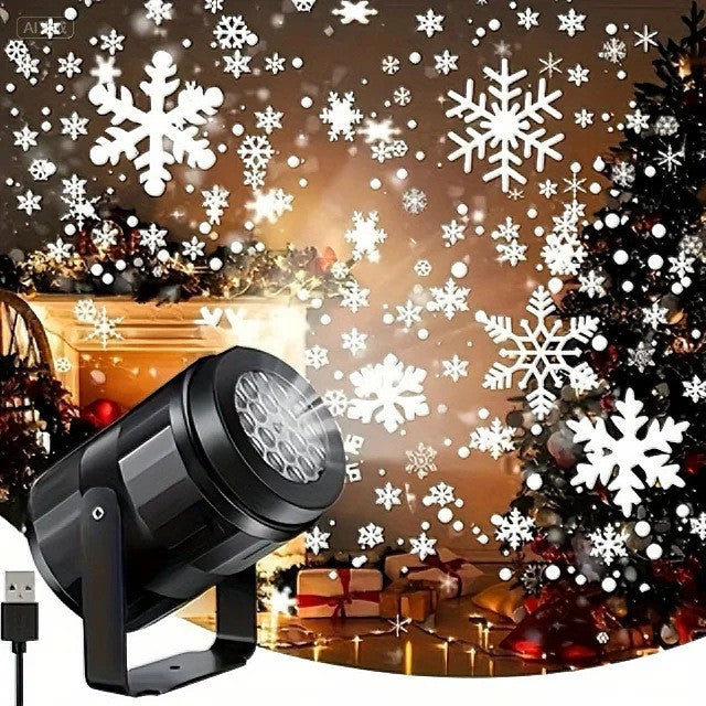 Pumpkin/Snowflake Projector Lights Outdoor/Indoor USB Rotating Pumpkin Ghost Ambient Light Halloween Christmas Festive Decor